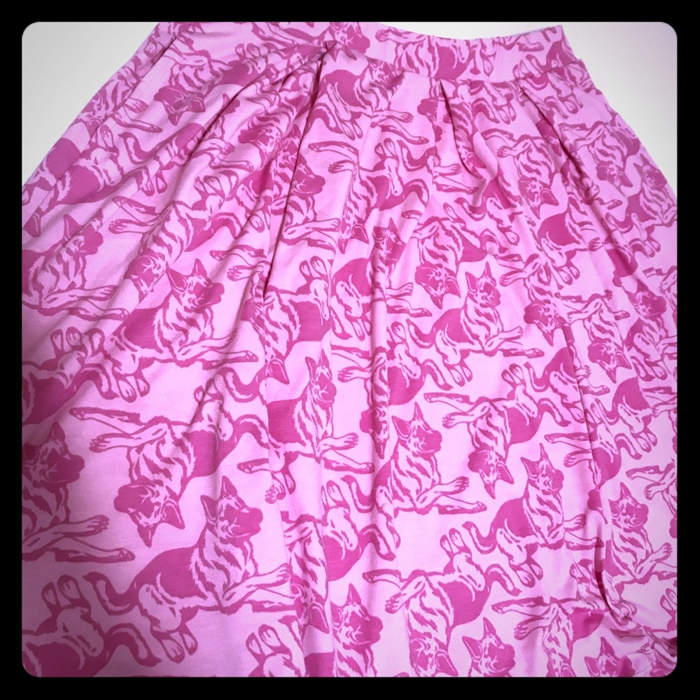 LuLaRoe Pink Madison German Shepherd Skirt 2X